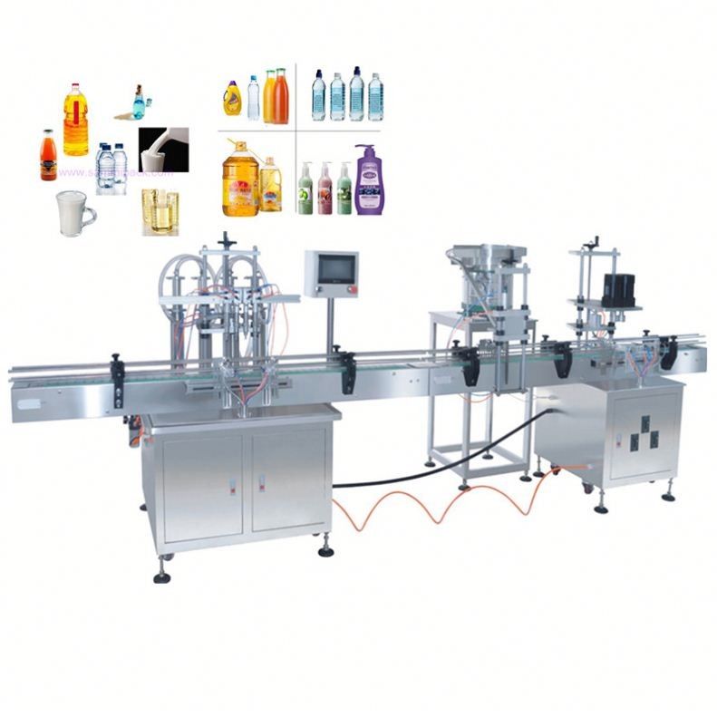 Automatyczna maszyna do napełniania płynów 3 w 1 / zakłady butelkowania / linia produkcyjna do napełniania