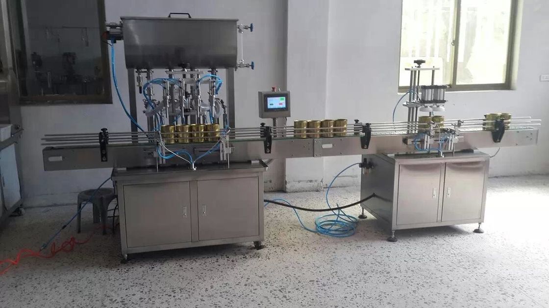 Automatyczna 4-głowa maszyna do napełniania płynów butelkowanie linia maszyna do napełniania linii produkcyjnej