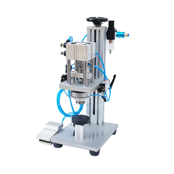 Półautomatyczne urządzenie do zamykania i zaciskania flakonów perfum, zamykarka do flakonów perfum