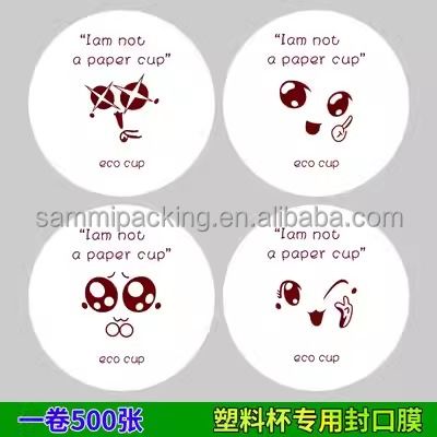 Najlepiej sprzedający się film do kubków Film do uszczelniania rolki do plastikowych kubków papierowych do soki Mleko do herbaty
