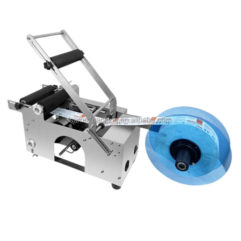 Dobra sprzedaż MT-50 Szklana i plastikowa okrągła butelka Ręczna maszyna do etykietowania naklejek samoprzylepnych