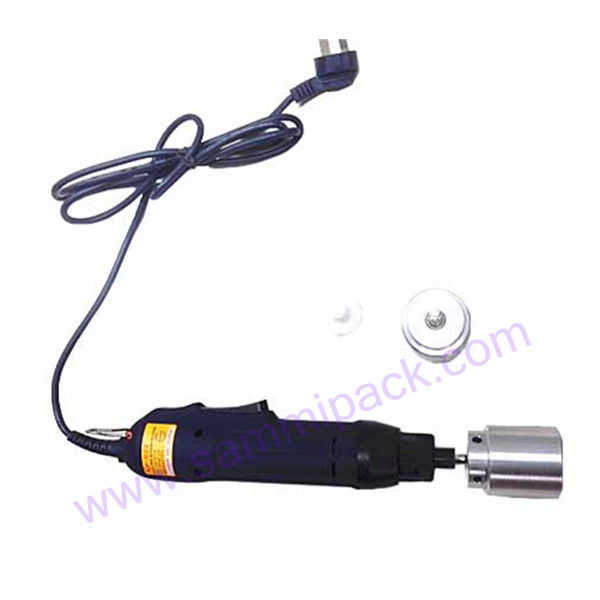 Przenośna, ręczna elektryczna zakręcarka do butelek, automatyczna z pierścieniem zabezpieczającym, zakręcarka do butelek z tworzywa sztucznego