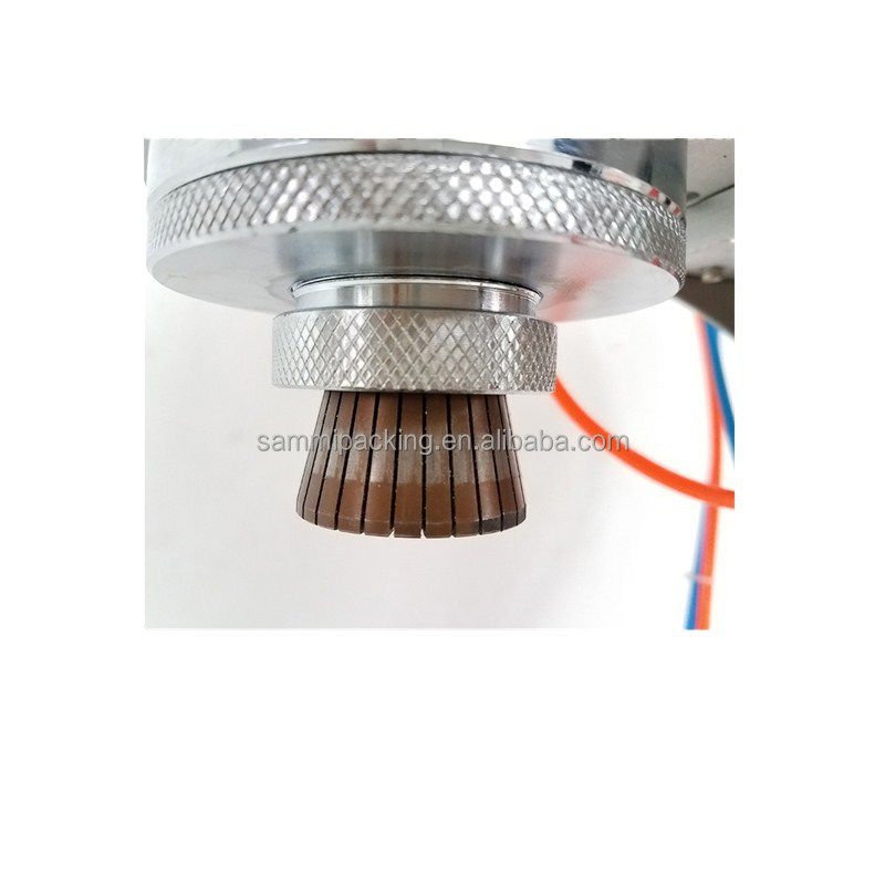 Tania cena ręczna pneumatyczna maszyna do korkowania perfum ze stali nierdzewnej, prasa do zamykania perfum