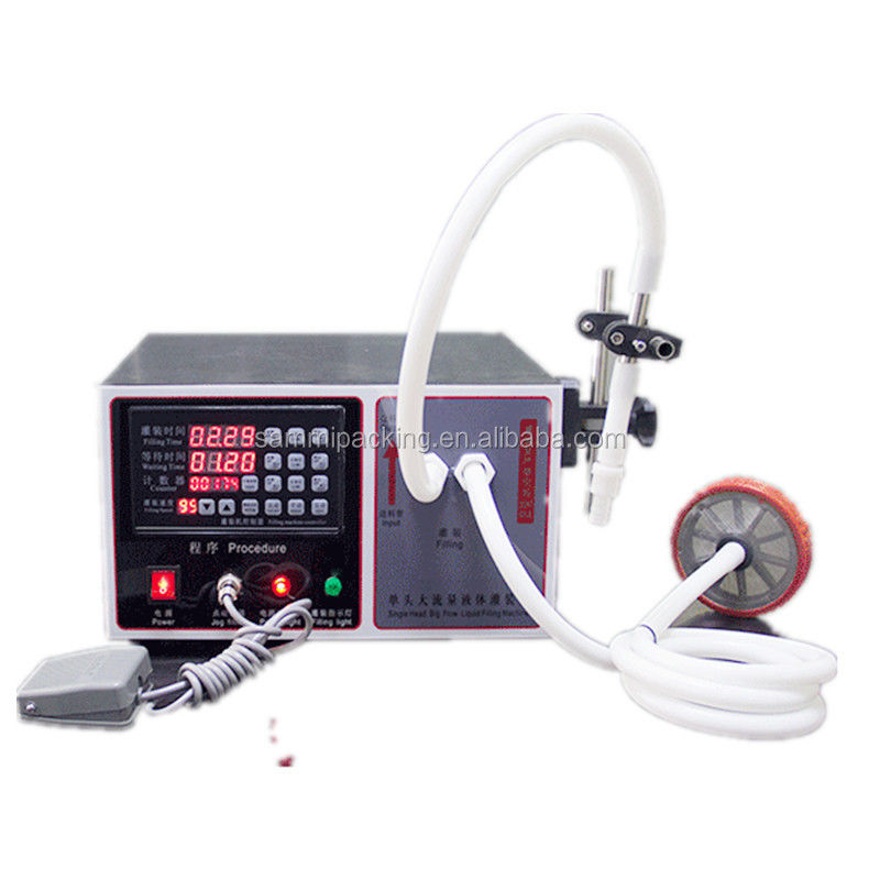 Niewielka napełniarka do płynów spożywczych, półautomatyczna, ze stali nierdzewnej 304, do soku, miodu, oleju, wody sodowej, 17 l/min