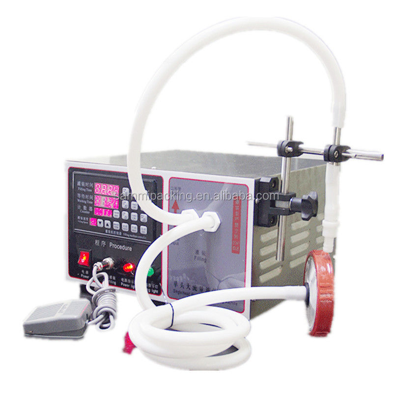 Niewielka napełniarka do płynów spożywczych, półautomatyczna, ze stali nierdzewnej 304, do soku, miodu, oleju, wody sodowej, 17 l/min