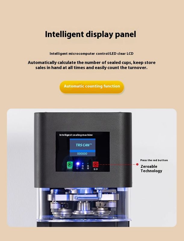 2025 Gorąca Wyprzedaż Komercyjna Automatyczna Zgrzewarka do Puszek - Puszki PET 200ml-500ml do Soku, Sody, Boba, Zgrzewanie i Pakowanie