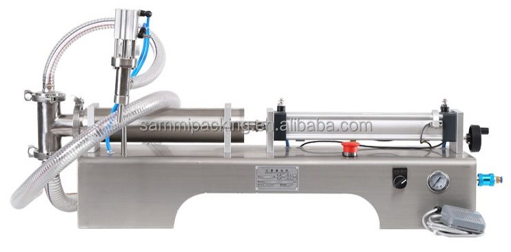 Wysokowydajna jednogłowicowa tłokowa napełniarka do cieczy, 100-1000ml napełniarka do wody, oleju, soku i napojów do butelek/puszek