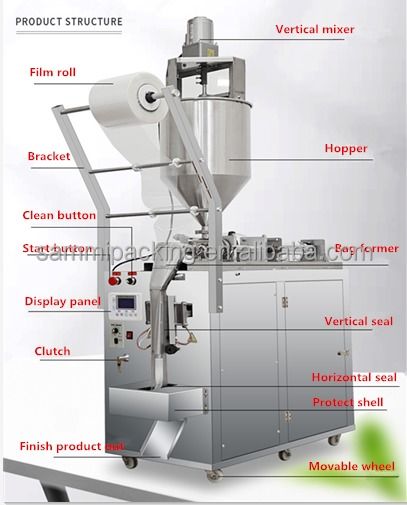 Nowa konstrukcja automatyczna maszyna do pakowania płynów w saszetki Maszyna do pakowania sosu chili Maszyna do pakowania miodu w saszetki z mieszalnikiem