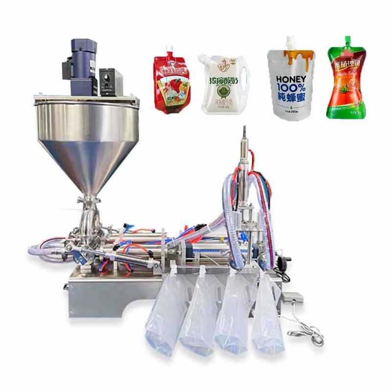 Fabryka wysokiej lepkości maszyna do wypełniania pasty z hopperem, maścią pomidorową, sosem pomidorowym