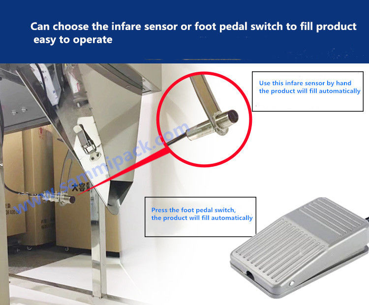 Najnowsza maszyna do ważenia i napełniania ziarnem, ryżem i kawą o dużej pojemności 100-2500g z dużym zasobnikiem
