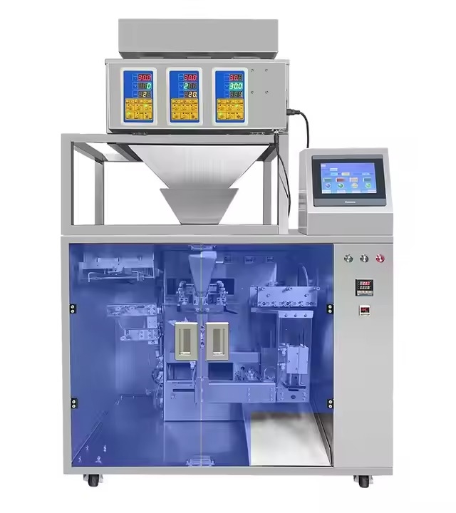 Nowy projekt W pełni automatyczny Wstawaj worek worek granulatów Wypełnianie i uszczelnianie Maszyna do pakowania Proszek granulatów Vertical Bag Packaging