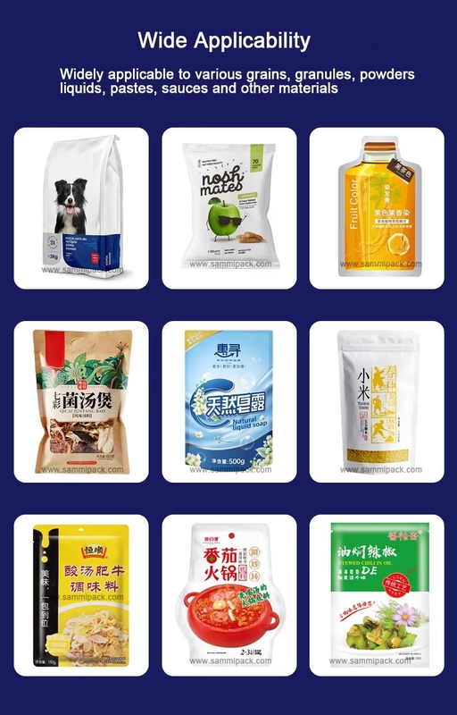Nowy projekt W pełni automatyczny Wstawaj worek worek granulatów Wypełnianie i uszczelnianie Maszyna do pakowania Proszek granulatów Vertical Bag Packaging