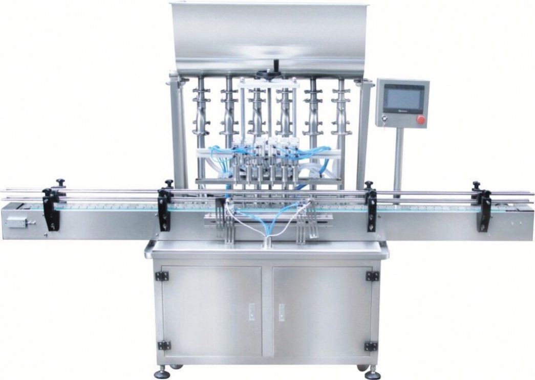 Maszyna wypełniająca w linii 4 dysze Maszyna wypełniająca płyn Automatyczny przepływ Płynny wypełniacz butelki do soku napojowego