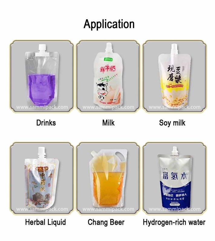 2025 Nowa maszyna do napełniania torebek z podwójnymi dyszami do płynów, z wylewem, do torebek typu stand-up, półautomatyczna napełniarka i zgrzewarka