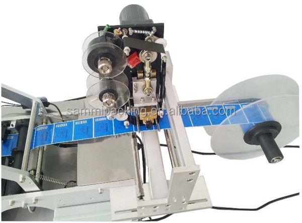 Półautomatyczna etykieciarka do okrągłych butelek, maszyna etykietująca z drukowaniem daty produkcji i numeru partii