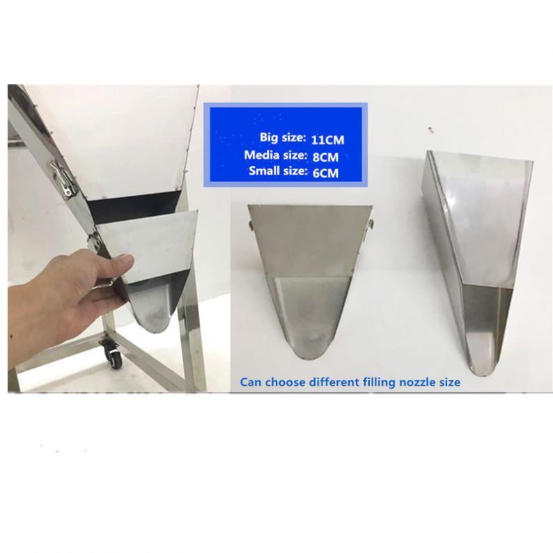 Wysokiej jakości półautomatyczna maszyna do wypełniania granulatów/proszku/ryżu/kawy/przypraw z dużym lejkiem