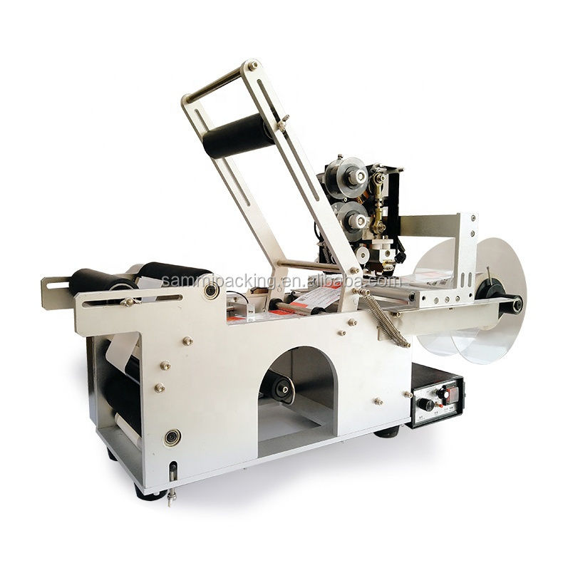 Najwyższej jakości MT-50D Półautomatyczna maszyna do etykietowania butelki okrągłe/krzesełka z kodem na gorąco