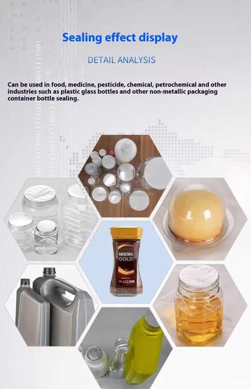 Wysoce wydajna półautomatyczna szklana puszka z plastikiem butelka słoik folia aluminiowa pokrywa indukcyjna maszyna uszczelniająca