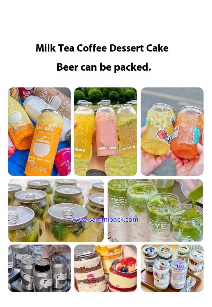 Automatyczna zgrzewarka do puszek Bubble Tea PET / Soda do sklepów z herbatą mleczną, pakowania soków i kawy, stopień półautomatyczny 6