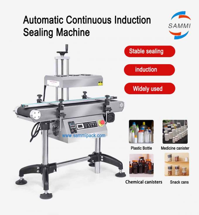 Automatyczne ciągłe uszczelnianie cieplne plastikowych butelek Elektromagnetyczne indukcyjne maszyny do uszczelniania folii aluminiowej 0