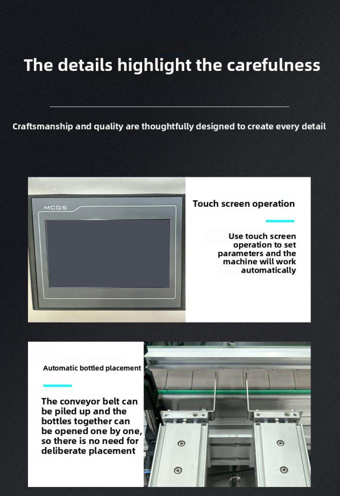 Wysokowydajna automatyczna stacjonarna 4-głowicowa magnetyczna pompa do napełniania i zakręcania płynów do wody i napojów 7